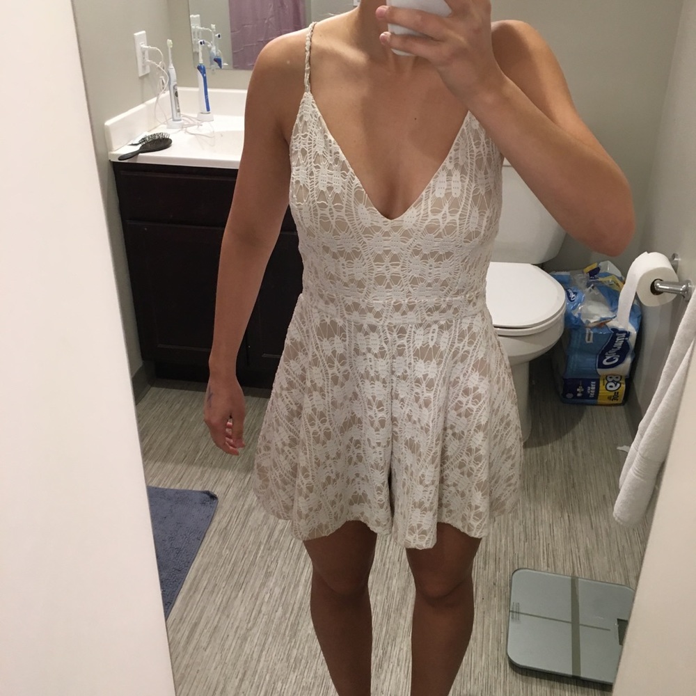 Boutique White Lace Romper